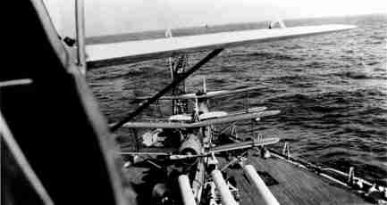 A pair of USS California SOCs as seen from the rear cockpit of another.