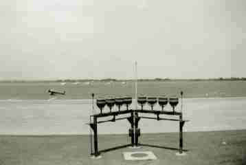 A-17s taxiing out. In the foreground is part of Randolph's airfield lighting. Some of these lights are still at the base today.